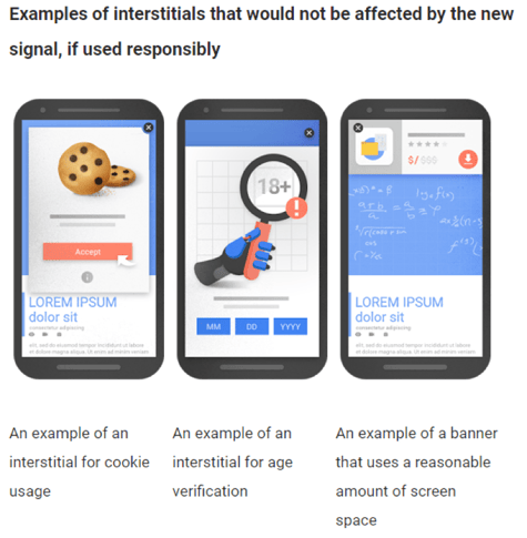 Examples of interstitials that would not be affected by the new signal, if used responsibly