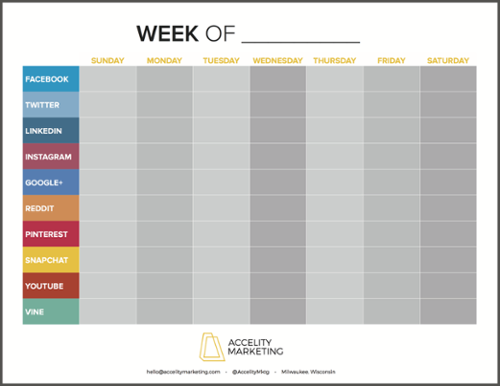 Social Media Content Calendar